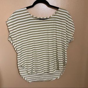 White & Tan Striped Top